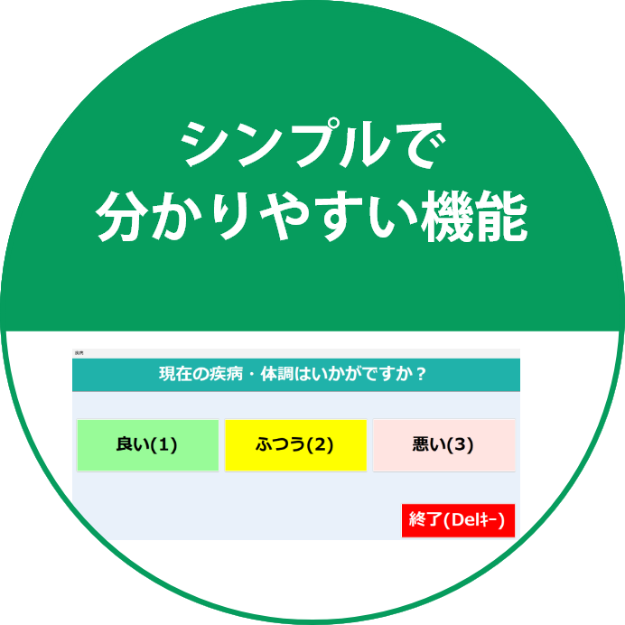 シンプルで分かりやすい機能